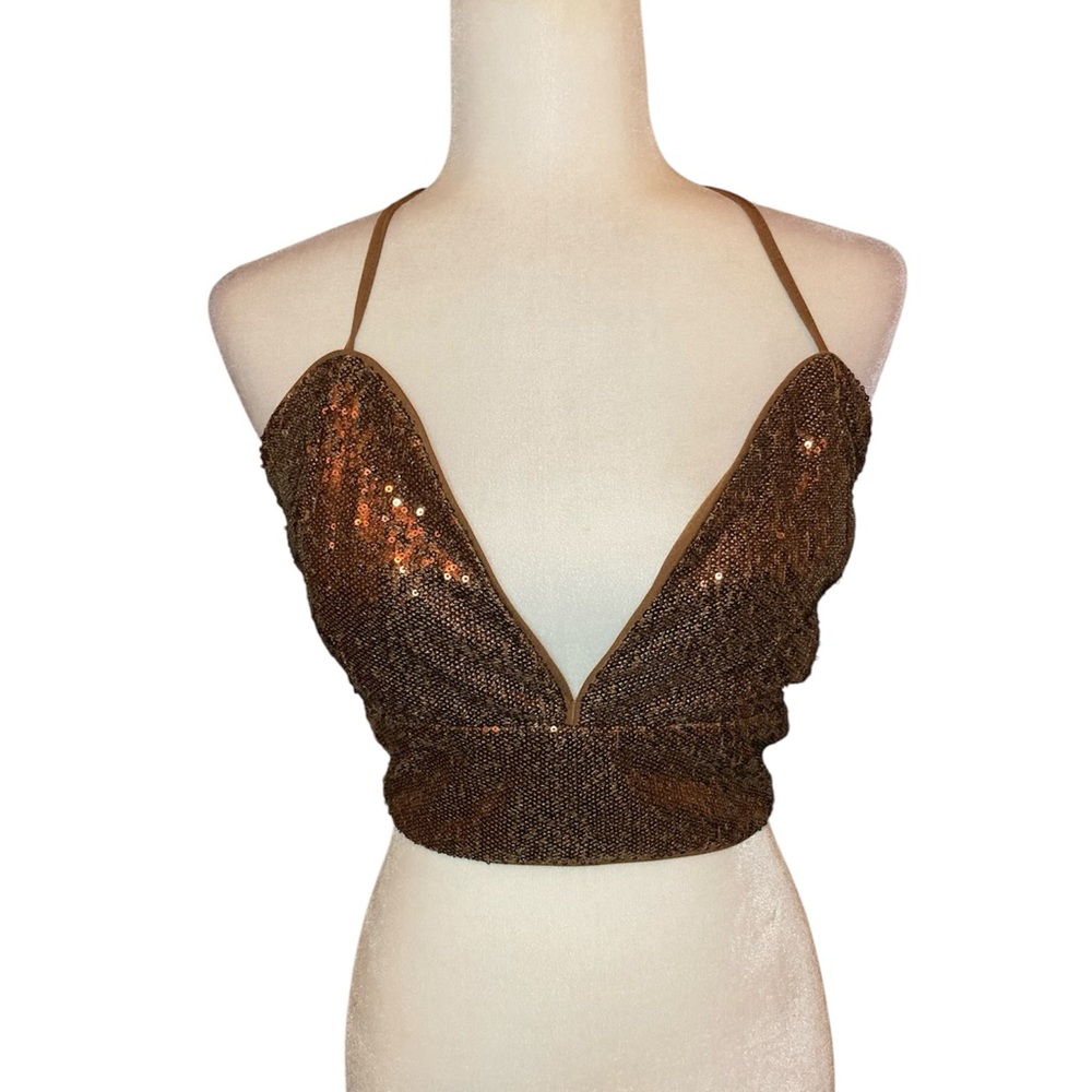 Versona Bronze Sequin Top